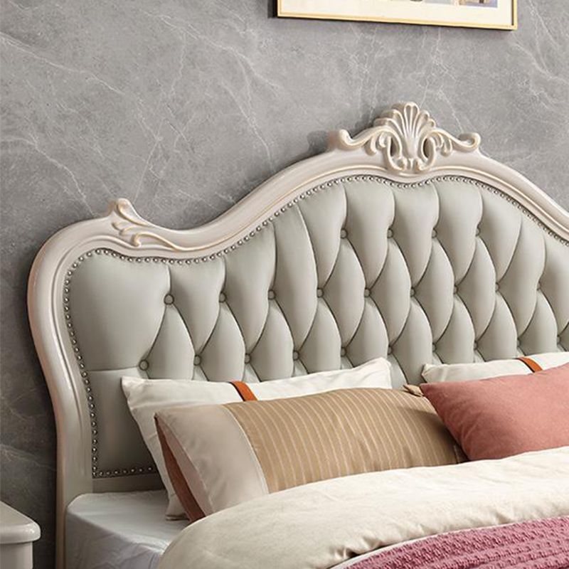 Victorian Style Wood Bed Frame Upholstered Tufted Standard Bed with Nailhead Clearhalo 'Bedroom Furniture' 'Beds' 'furn' 'furn_beds' 'Furniture' 1200x1200_e26428af-ca27-4e5d-8167-2e48ec2a51e6