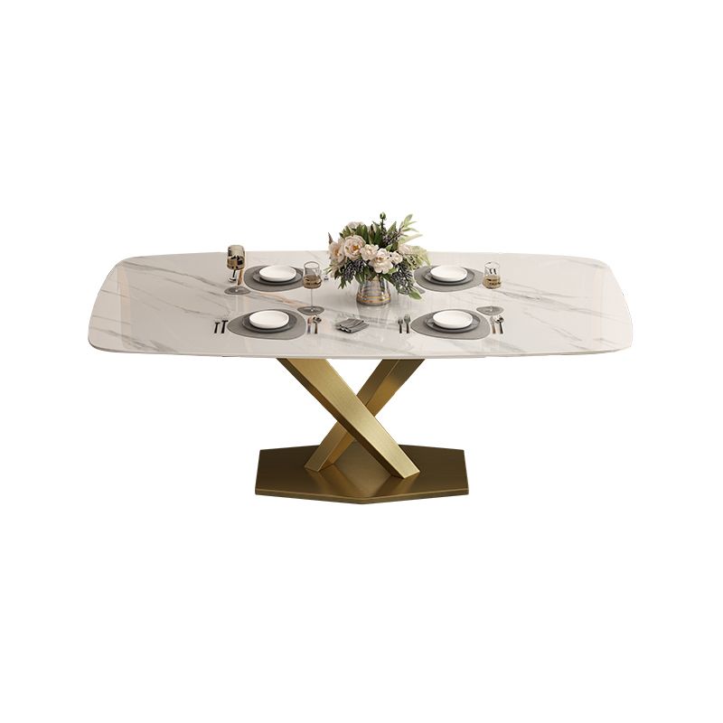 Glam Rectangle 1/4/5/6/7 Pieces Dinette Set Indoor White and Gold Dining Set Clearhalo 'Dining Room Sets' 'Dining Tables & Seating' 'dining_room_set' 'furn' 'furn_dining_room_set' 'Furniture' 'Kitchen & Dining Furniture' 1200x1200_e2662cd4-1366-4208-aab6-505476a4f13b