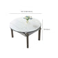 Contemporary Rectangular and Round White Dining Table with Wooden Legs