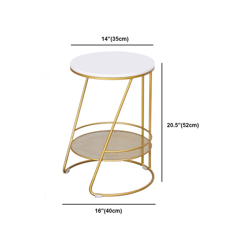 18 Zoll großer Nachttisch Offener Speichermetall 1-Shelf-Nachttisch mit Beinen