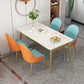 White Rectangle Dining Table Traditional Luxury Dining Table with Metal Base Clearhalo 'Dining Tables & Seating' 'Dining Tables' 'dining_table' 'furn' 'furn_dining_table' 'Furniture' 'furniture_dining_table' 'Kitchen & Dining Furniture' 'kitchen' 'kitchen_dining_table' 1200x1200_e26898b1-5039-4eaf-ae15-8bc3fe7b8495