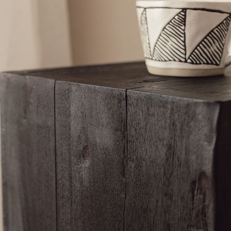 Rectangular Side Table Wooden Modern Tree Stump End Table for Bedroom