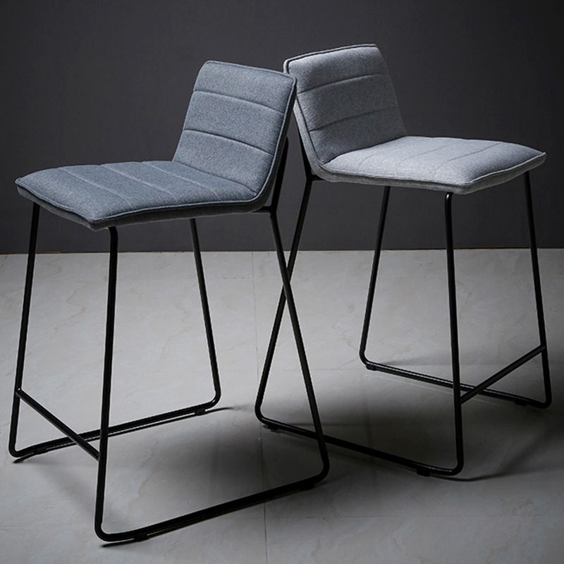 Scandinavian Black Iron Base Barstool Fabric and Faux Leather Bar Stools Clearhalo 'Bar Furniture' 'Bar Stools' 'bar_stools' 'furn' 'furn_bar_stools' 'Furniture' 'Kitchen & Dining Furniture' 1200x1200_e26a4ad7-2bd8-4853-a6fb-cf81b20919d9