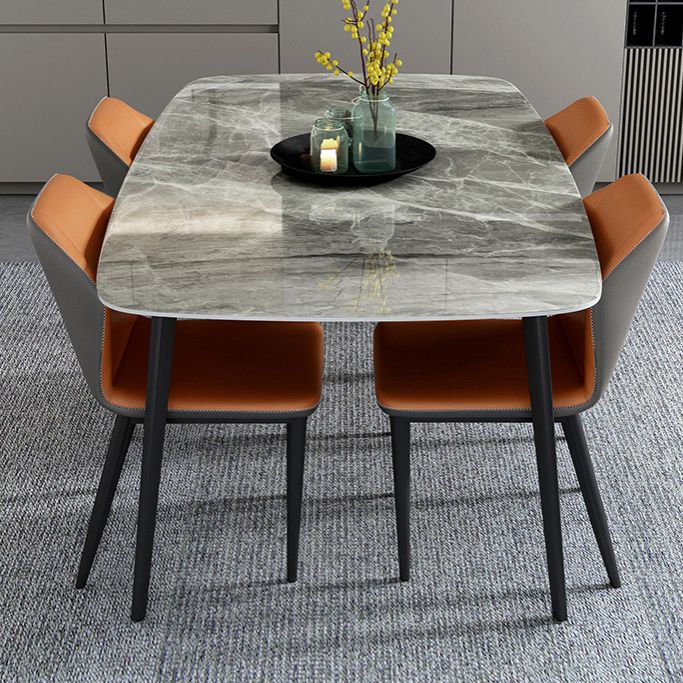 Home Sintered Stone Kitchen Table Industrial Rectangle Fixed Dining Desk Clearhalo 'Dining Tables & Seating' 'Dining Tables' 'dining_table' 'furn' 'furn_dining_table' 'Furniture' 'Kitchen & Dining Furniture' 1200x1200_e26ac08a-48df-4849-b4af-d6575dce513f