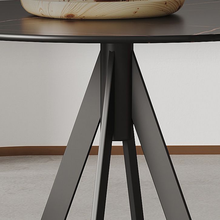 Modern Style Sintered Stone Black Dining Room Set with Round Table Formal Dining Table Furniture Clearhalo 'Dining Room Sets' 'Dining Tables & Seating' 'dining_room_set' 'furn' 'furn_dining_room_set' 'Furniture' 'furniture_dining_room_set' 'Kitchen & Dining Furniture' 'kitchen&dining_furn' 'kitchen' 1200x1200_e26b5aa3-5c2b-4ecd-a785-593d31c2358c