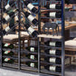 Industrial Metal Wine Bottle Holder Black Floor Bottle Wine Rack 5.9"Wide Clearhalo 'furn' 'furn_wine_racks' 'Furniture' 'Kitchen & Dining Furniture' 'Wine Racks' 'wine_racks' 1200x1200_e26b6704-f1ce-43b9-af76-e9c22771c439