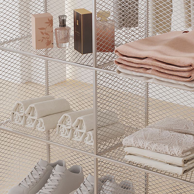 Metal Closed Back Standard Bookshelf Shelves Included Bookcase in Silver