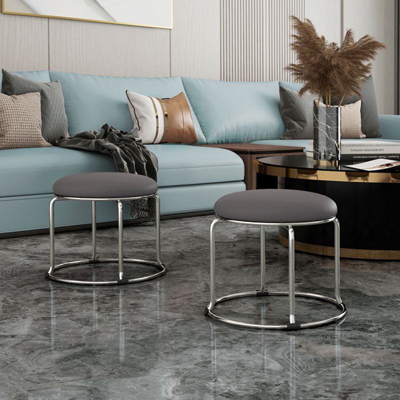 Glam Velvet Chair Ottoman Cylinder Shape Metal Frame Mildew Resistant Ottoman Stool Clearhalo 'furn' 'furn_ottomans_poufs' 'Furniture' 'Living Room Furniture' 'Ottomans & Poufs' 'ottomans_poufs' 1200x1200_e26cf064-a769-4c47-b2df-02fd672eccd0