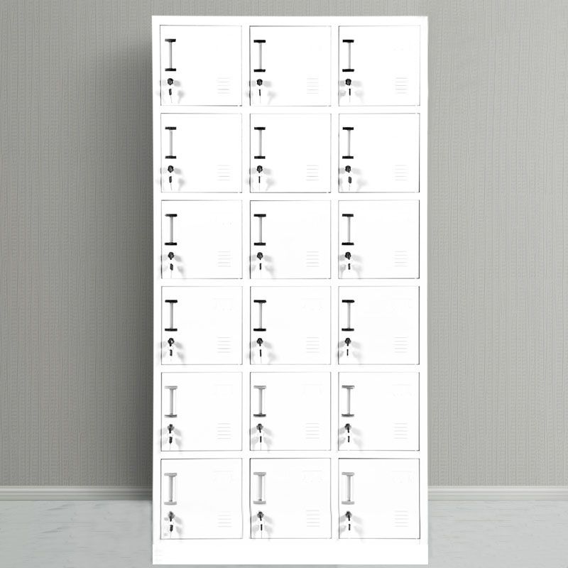 Contemporary Style Wardrobe Armoire Metal Non-Hanging Armoire with Locks