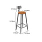 Tabouret de bar industriel en métal sans arme-arme chaise de bar rond en bois avec repose-pied