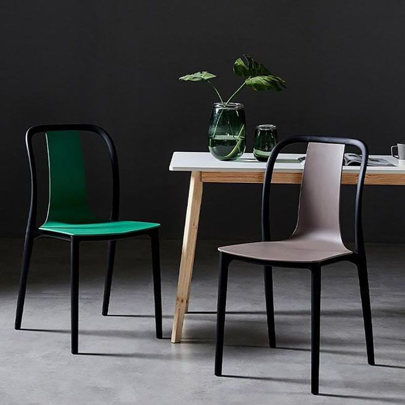 Contemporary Chairs Dining Slat Back Armless Chairs with Plastic Legs Clearhalo 'Dining Chairs' 'Dining Tables & Seating' 'dining_chair' 'Furniture' 'furniture_dining_chair' 'Kitchen & Dining Furniture' 1200x1200_e270d687-c1d9-4f30-9d02-6cefe3186b83