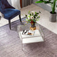 Contemporary Square Top Coffee Table with Glass Top and 4 Legs