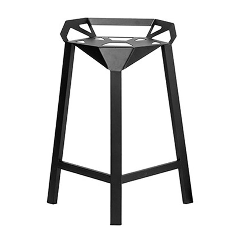 Industrial Low Back Bar Stool Metal Counter Height Stool in Black Clearhalo 'Bar Furniture' 'Bar Stools' 'bar_stools' 'furn' 'furn_bar_stools' 'Furniture' 'Kitchen & Dining Furniture' 1200x1200_e2725fb4-9619-432f-a9be-f7e551c11491