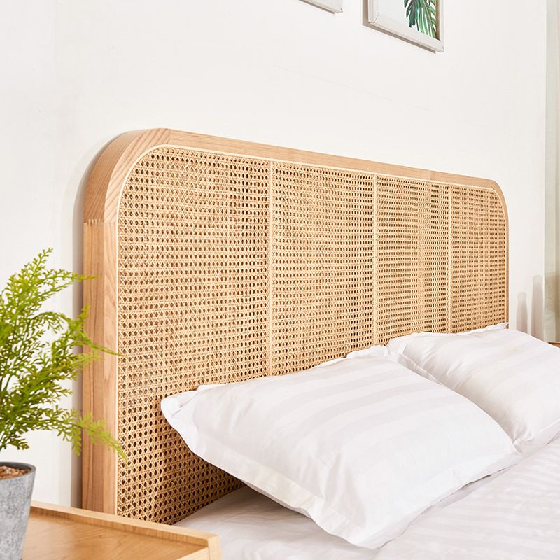 Tropical Solid Wood Panel Bed Rectangular Solid Color Standard Bed Clearhalo 'Bedroom Furniture' 'Beds' 'furn' 'furn_beds' 'Furniture' 1200x1200_e2729fb3-5657-4cf9-b51e-401f16adacbc