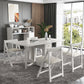 Foldable Artificial Wood Table in White Medieval Modern Rectangle Table with Trestle Base Clearhalo ' dining_table' 'Dining Tables & Seating' 'Dining Tables' 'furn' 'furn_dining_table' 'Furniture' 'furniture_dining_table' 'Kitchen & Dining Furniture' 'kitchen&dining_furn' 'kitchen' 'kitchen_dining_table' 1200x1200_e2733b7e-71ea-4e2f-82e2-bb03d299971f