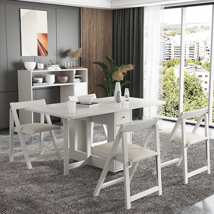 Foldable Artificial Wood Table in White Medieval Modern Rectangle Table with Trestle Base Clearhalo ' dining_table' 'Dining Tables & Seating' 'Dining Tables' 'furn' 'furn_dining_table' 'Furniture' 'furniture_dining_table' 'Kitchen & Dining Furniture' 'kitchen&dining_furn' 'kitchen' 'kitchen_dining_table' 1200x1200_e2733b7e-71ea-4e2f-82e2-bb03d299971f