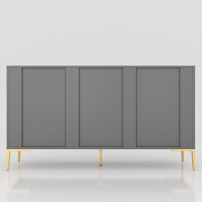 Sideboard in legno ingegnerizzato grigio moderno server da pranzo a scaffalatura regolabile per soggiorno