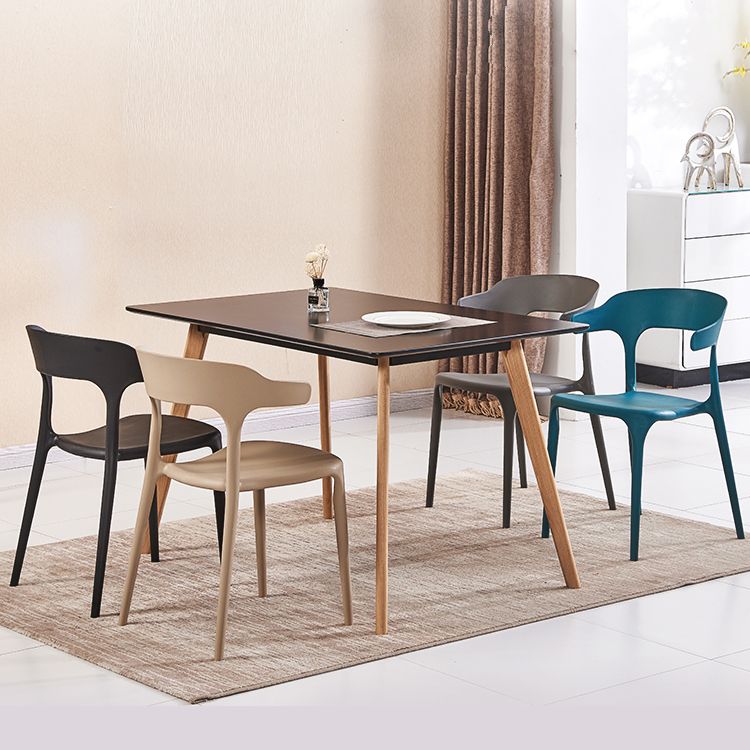 Scandinavian Plastic Armless Dining Chairs Stackable Dining Side Chair Clearhalo ' kitchen&dining_furn' 'Dining Chairs' 'Dining Tables & Seating' 'dining_chair' 'furn' 'furn_dining_chair' 'Furniture' 'furniture_dining_chair' 'Kitchen & Dining Furniture' 'kitchen' 1200x1200_e275f914-9e24-4ed3-98db-dfe66597b388