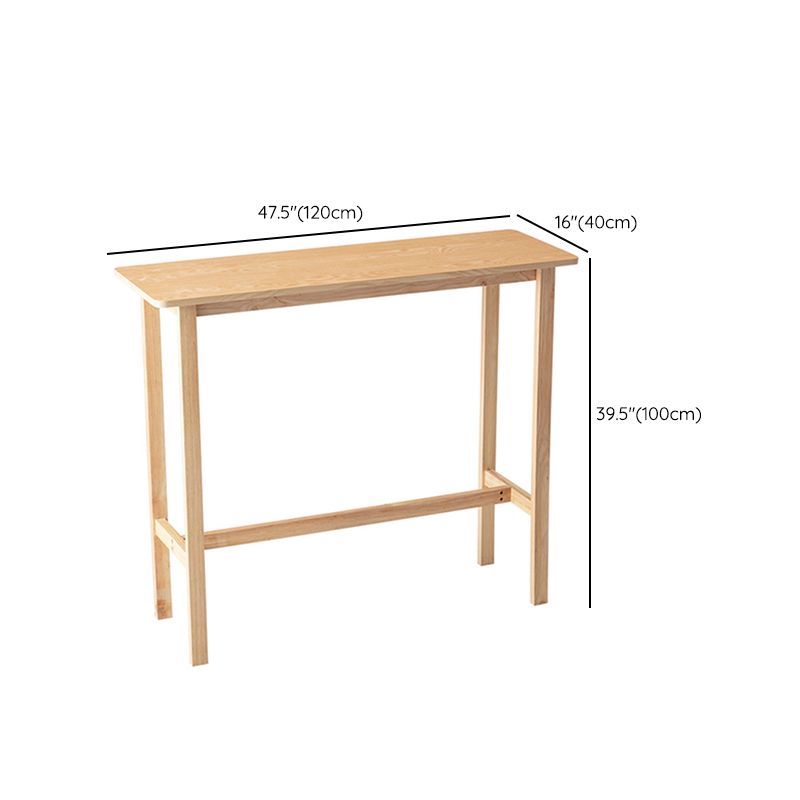 Moderne barkruktafel met houten blad en voetsteun voor binnen