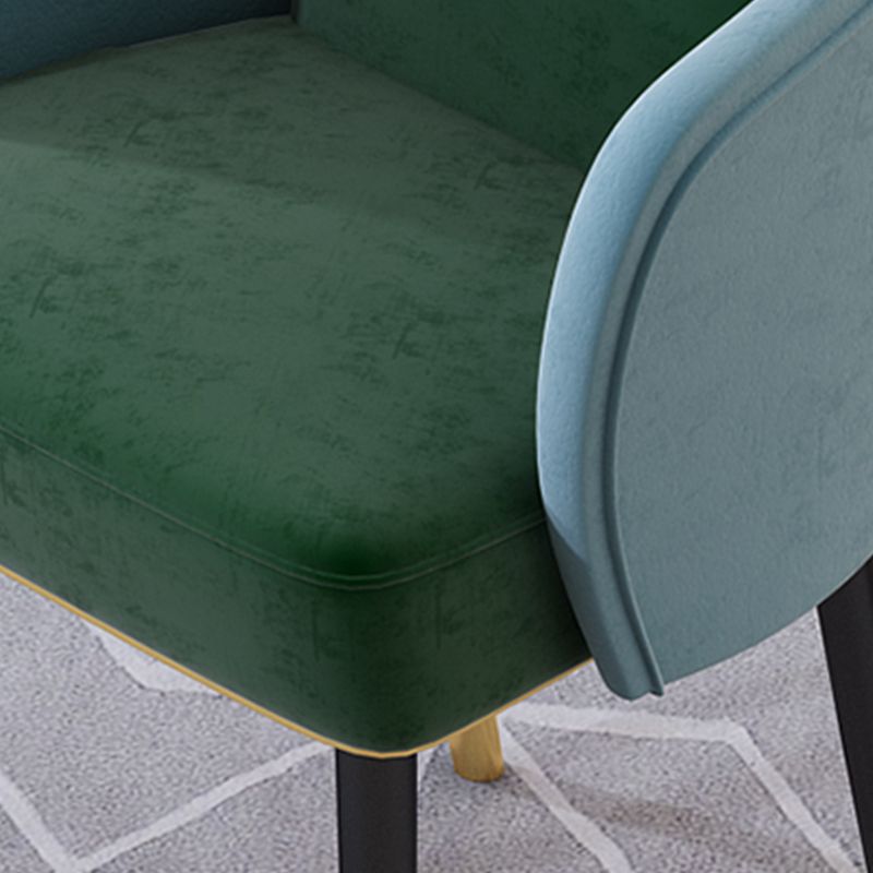 Upholstered Velvet Arm Chair Industrial Parsons Chair with Metal Legs Clearhalo 'Dining Chairs' 'Dining Tables & Seating' 'dining_chair' 'furn' 'furn_dining_chair' 'Furniture' 'Kitchen & Dining Furniture' 1200x1200_e27648fd-c8af-4554-9a4b-4ba3c07dc465