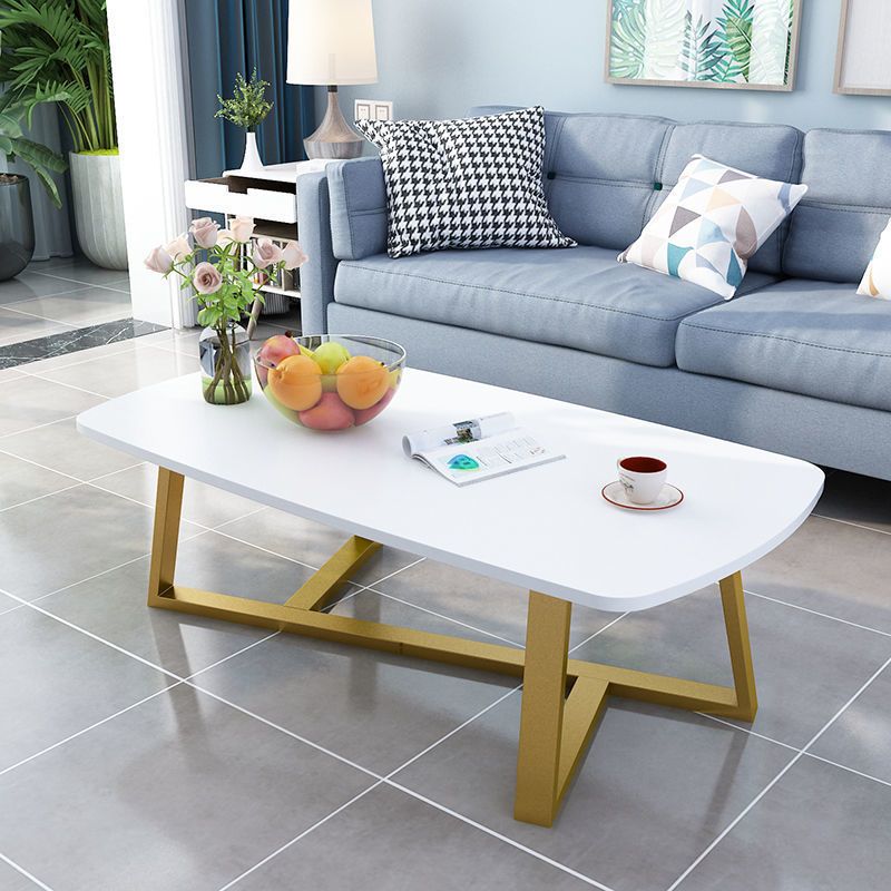 Mesa de centro rectangular con patas cruzadas para sala de estar