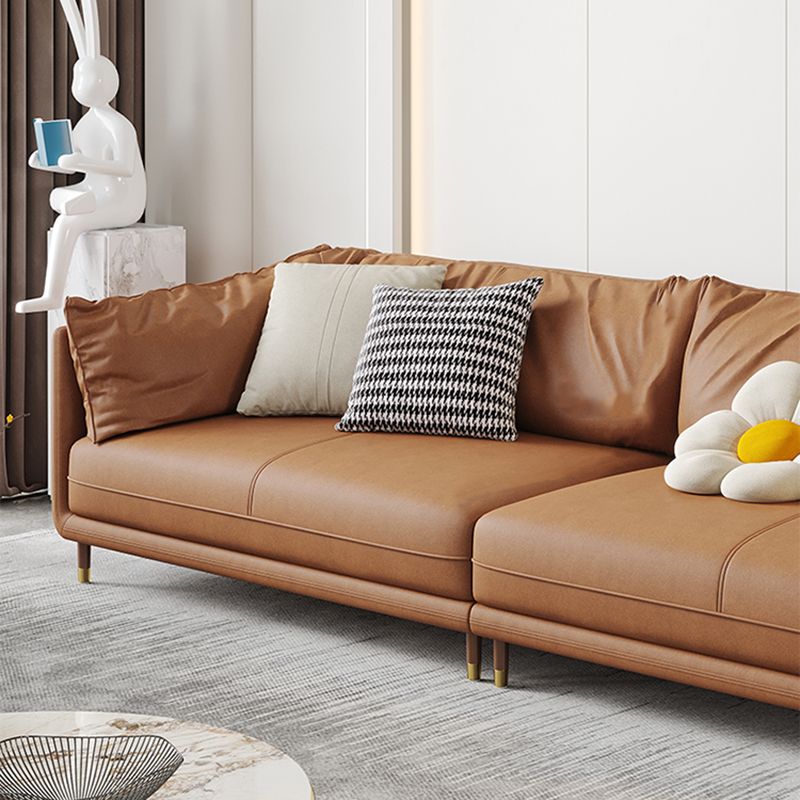 Contemporary Loose Back Standard Pillow Top Arm Faux Leather Seating Clearhalo 'furn' 'furn_sofas' 'Furniture' 'furniture_sofas' 'Living Room Furniture' 'Sofa' 'sofas' 1200x1200_e276ad8d-c4bb-4958-b5f5-393663a9b6ad