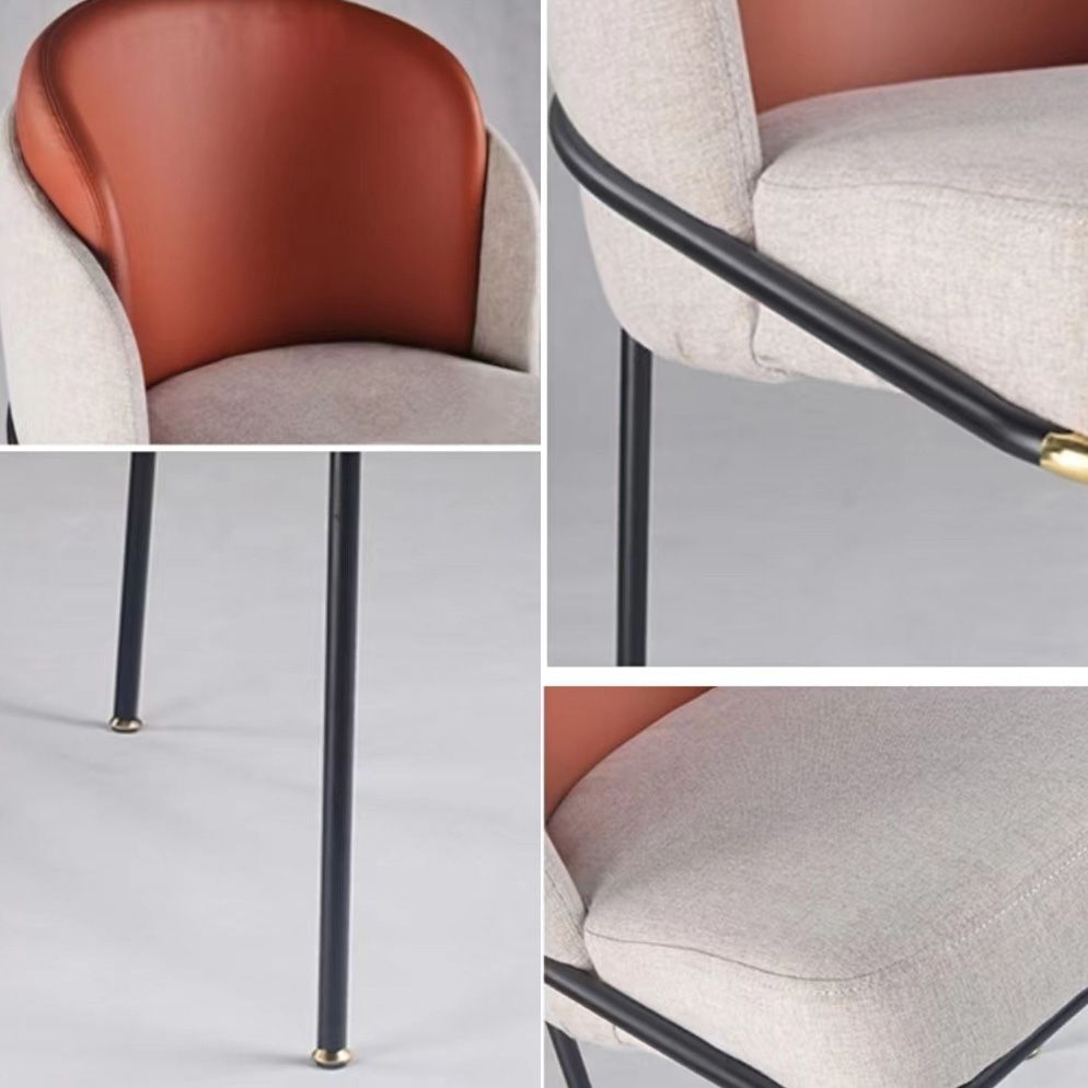 Sillas de comedor tapizadas sillas sin brazos contemporáneas con base de metal