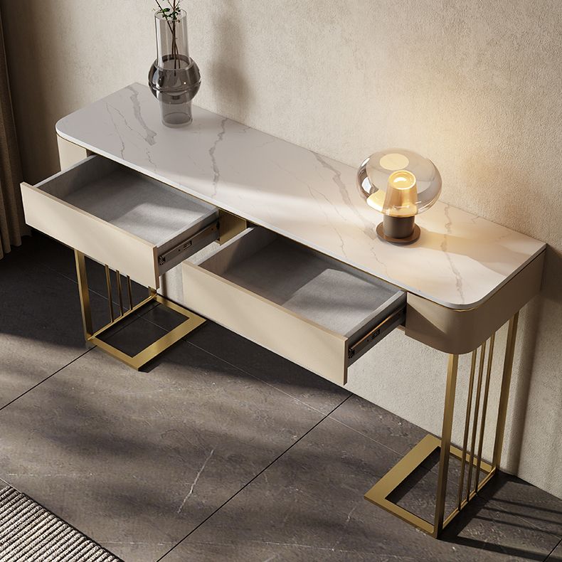 Zeitgenössische Konsolen Akzenttisch Antique Finish -Konsole -Sofa mit Schubladen