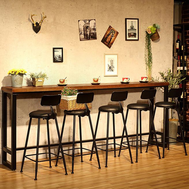 Industrial Style Wood Top Counter Table 42-inch Height Table for Restaurant Clearhalo 'Bar Furniture' 'Bar Tables' 'bar_tables' 'furn' 'furn_bar_tables' 'Furniture' 'furniture_bar_tables' 'Kitchen & Dining Furniture' 1200x1200_e27beb3a-fa3f-4038-8502-d85a71202ba2