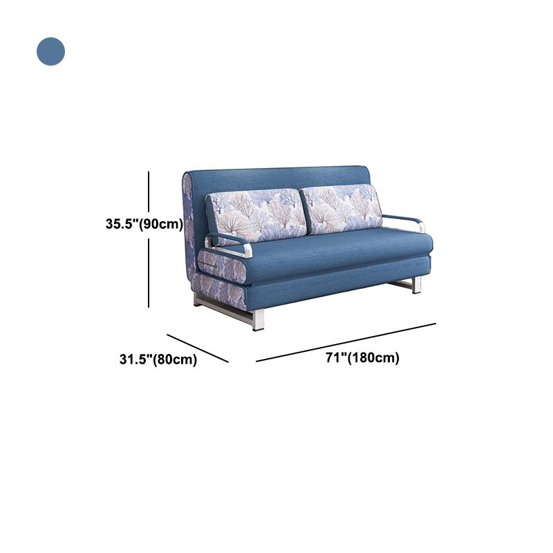 Cotton Blend Contemporary Sofa Bed Square Arm Convertible Sofa