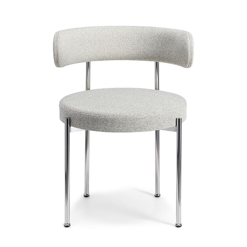 Silla de comedor tapizada con respaldo abierto de estilo moderno, silla lateral para interior