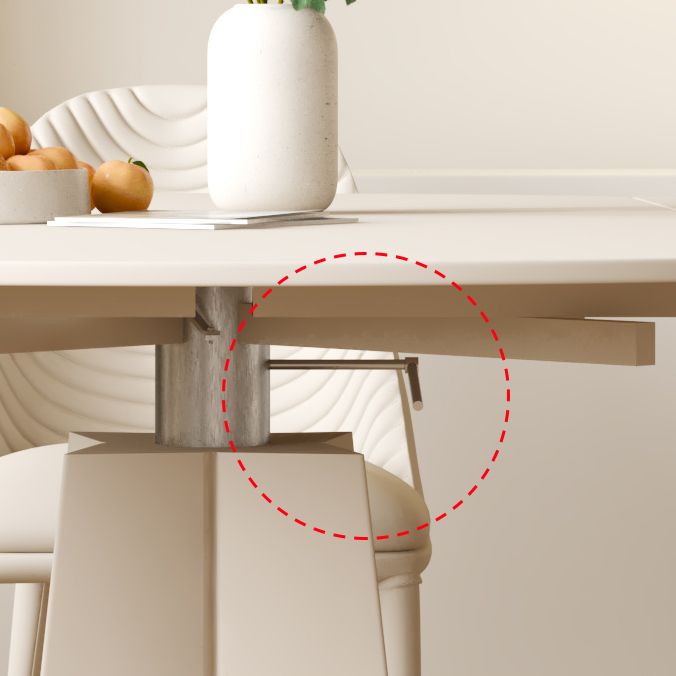 コンテンポラリー1/2/4/5/7ピース家具丸い石のダイニングセットホワイト