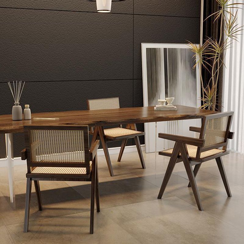 Moderne 1/5/7 Stück Essset Rechteck Holz Esstisch für Esszimmer Küche