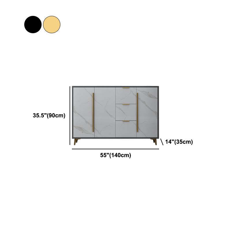 Sideboard glam sideboard in legno ingegnere grigio con porta per soggiorno