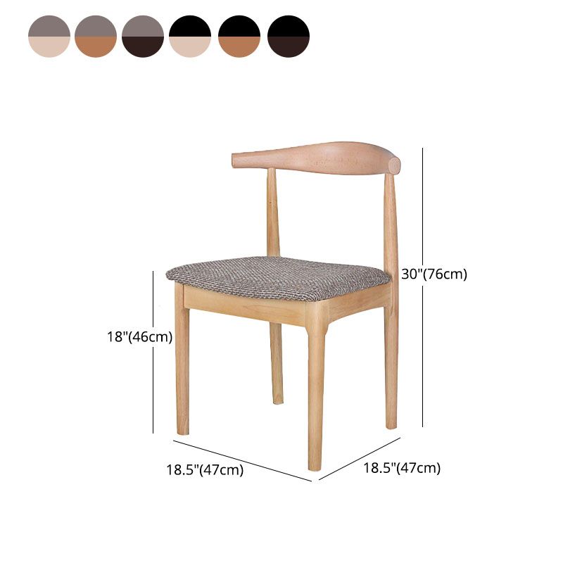 Scandinavian Rubberwood Open Back Side Chair Walnut Upholstered Dining Chair Clearhalo ' kitchen&dining_furn' 'Dining Chairs' 'Dining Tables & Seating' 'dining_chair' 'furn' 'furn_dining_chair' 'Furniture' 'furniture_dining_chair' 'Kitchen & Dining Furniture' 'kitchen' 1200x1200_e2807bdc-54c3-4705-9ece-0a37461286f7
