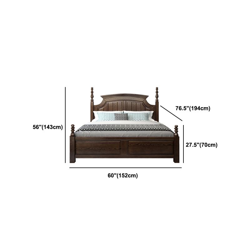 Rustic Style Bed Frame Solid Wood Standard Bed with Headboard Clearhalo 'Bedroom Furniture' 'Beds' 'furn' 'furn_beds' 'Furniture' 1200x1200_e28108e3-7eed-4961-abef-c959fe172a60