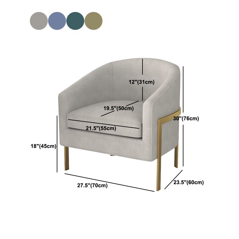 Linen Barrel Chair 23.62" Wide Arms Included Chair with Basic Four Leg