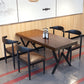 Industrial Rectangle Dining Room Table Pine Solid Wood Table with Black Double Pedestal Clearhalo ' dining_table' 'Dining Tables & Seating' 'Dining Tables' 'furn' 'furn_dining_table' 'Furniture' 'furniture_dining_table' 'Kitchen & Dining Furniture' 'kitchen&dining_furn' 'kitchen' 'kitchen_dining_table' 1200x1200_e281573f-6185-463e-98f3-67d2b8cdd0f8