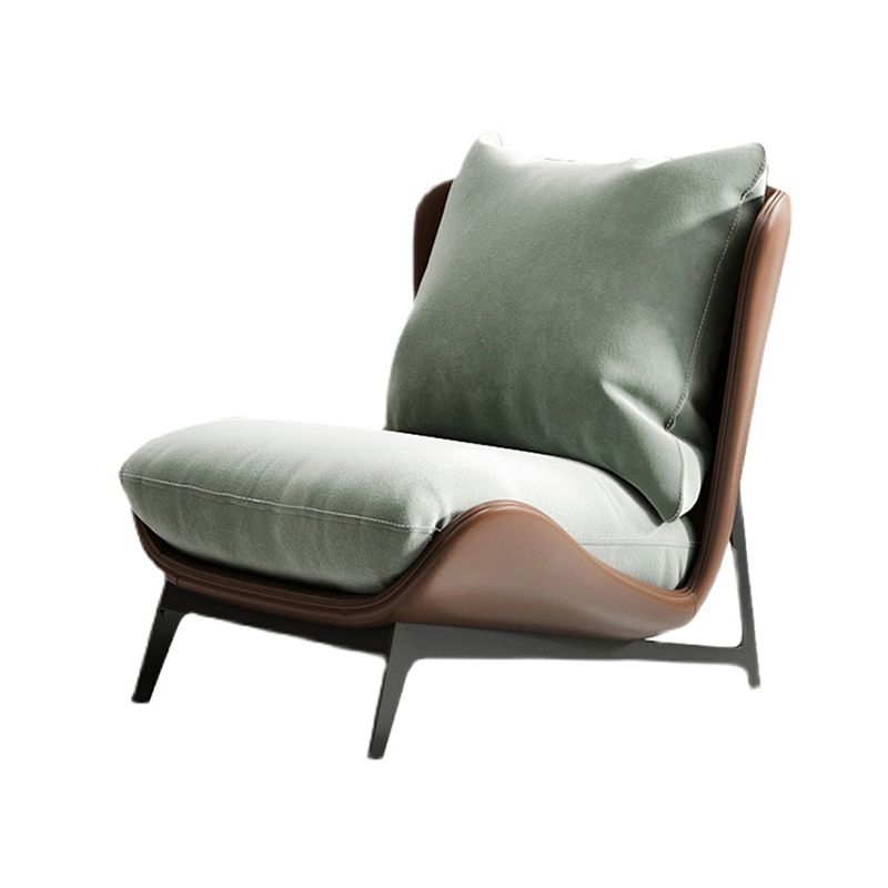 Mid-century Modern Leather Slipper Accent Chair Pillow Back Armless Chair Clearhalo 'Accent Chairs' 'accent_chairs' 'Chairs & Seating' 'furn' 'furn_accent_chairs' 'Furniture' 'Living Room Furniture' 1200x1200_e282a5b1-436b-4624-a271-b0ef524d750d