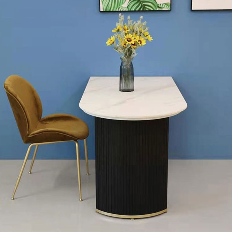 Freeform Double Pedestal Dining Table Luxury Fixed Table of Faux Marble Clearhalo 'Dining Tables & Seating' 'Dining Tables' 'dining_table' 'furn' 'furn_dining_table' 'Furniture' 'Kitchen & Dining Furniture' 1200x1200_e282eb57-f9de-444f-a543-7708bdd586a4