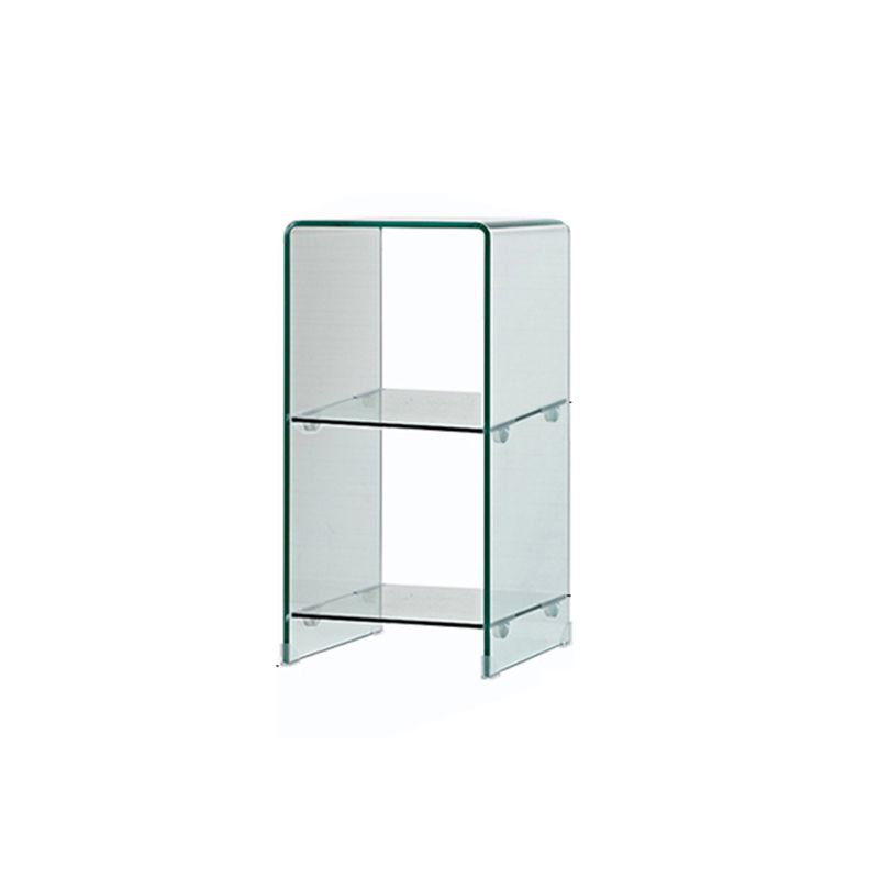 Moderno tavolo da tavolo da tavolo laterale in vetro quadrato in vetro per soggiorno