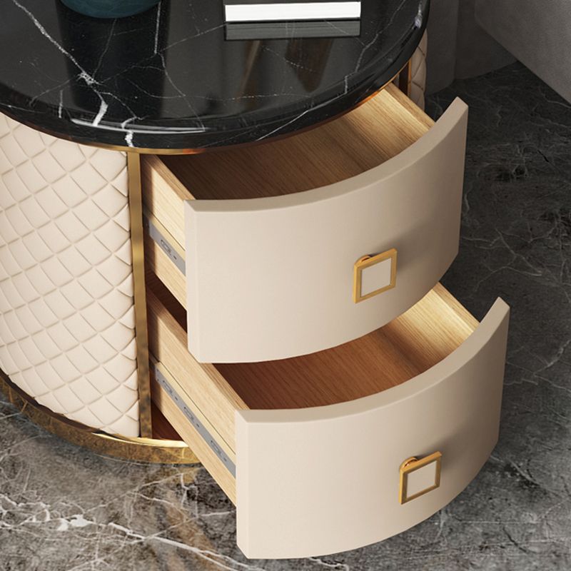 モダンなアクセントテーブルナイトスタンドアンティークフィニッシュベッドサイドキャビネットの引き出し付き