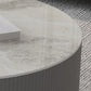 Modern Cocktail Table Round Glass / Slate Coffee Table with Storage Clearhalo 'Coffee & Accent Tables' 'Coffee Tables' 'coffee_tables' 'furn' 'furn_coffee_tables' 'Furniture' 'Living Room Furniture' 1200x1200_e289f62f-832f-46ea-b528-f3c3798de48c