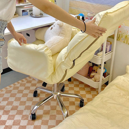 Silla de escritorio tapizada amarilla de 28 "de ancho" de ancho