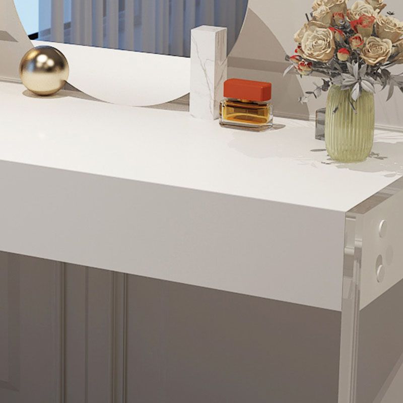 Moderne technische Holz -Make -up -Schminktischhocker Schwarz/ Weiß