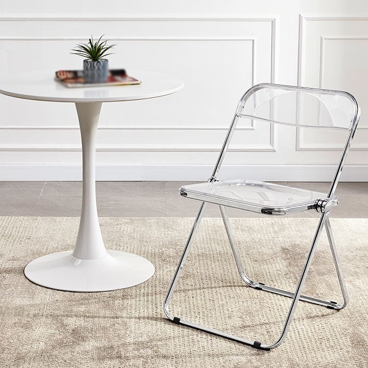 Metal Modern Dining Chair Indoor Folding Open Back Dining Side Chair Clearhalo ' kitchen&dining_furn' 'Dining Chairs' 'Dining Tables & Seating' 'dining_chair' 'furn' 'furn_dining_chair' 'Furniture' 'furniture_dining_chair' 'Kitchen & Dining Furniture' 'kitchen' 1200x1200_e28cfc0e-35d9-4598-853c-d5bdb0dfa36c