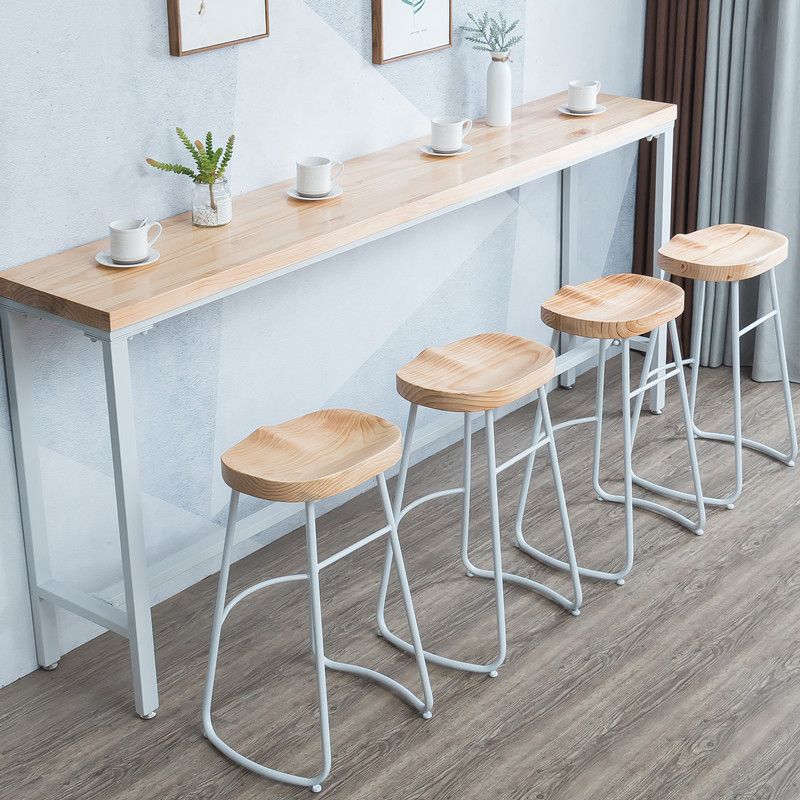 Rectangle Bar Table Contemporary Wood Bar Table with Trestle Base Clearhalo 'Bar Furniture' 'Bar Tables' 'bar_tables' 'furn' 'furn_bar_tables' 'Furniture' 'furniture_bar_tables' 'Kitchen & Dining Furniture' 1200x1200_e28d3cdc-4d8e-4be9-bd4e-591628d6b19e
