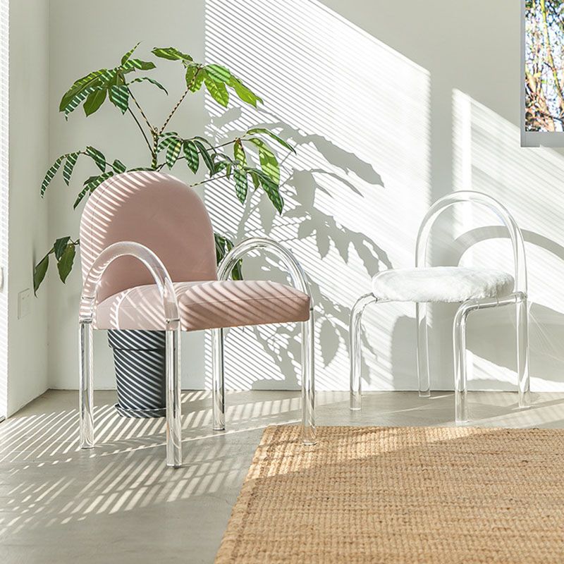Velvet Matte Finish Dining Chair Designer Style Home Solid Back Arm Chair Clearhalo 'Dining Chairs' 'Dining Tables & Seating' 'dining_chair' 'furn' 'furn_dining_chair' 'Furniture' 'Kitchen & Dining Furniture' 1200x1200_e28e6c90-f1ff-47eb-8113-82478f58adda