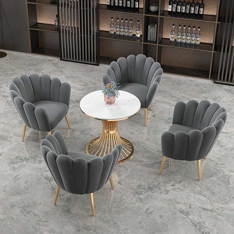 Glam Stone Dining Room Table Pedestal Base Casual Dining Table