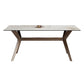 Modern Dining Table Sintered Stone Dinner Table with Wooden Base